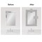 Amanti Art Mirror Makeover Bathroom Mirror Frame Border Kit - Fully Assembled Peel and Stick Frame - Mirror NOT Included - Vista Brushed Nickel Trim